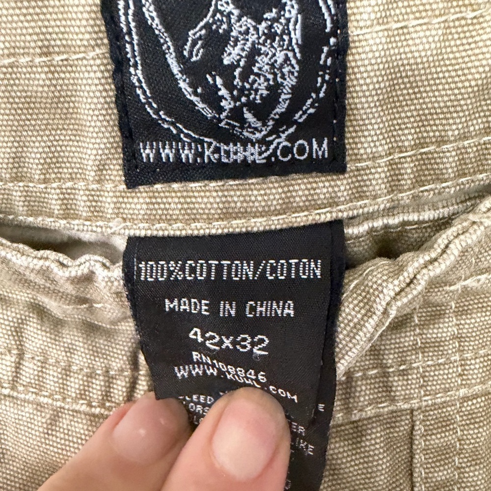 Kuhl OutKast 100% Cotton Canvas Fabric Tough Rugged Flat Front Khaki Mens 42x32 - Picture 4 of 7